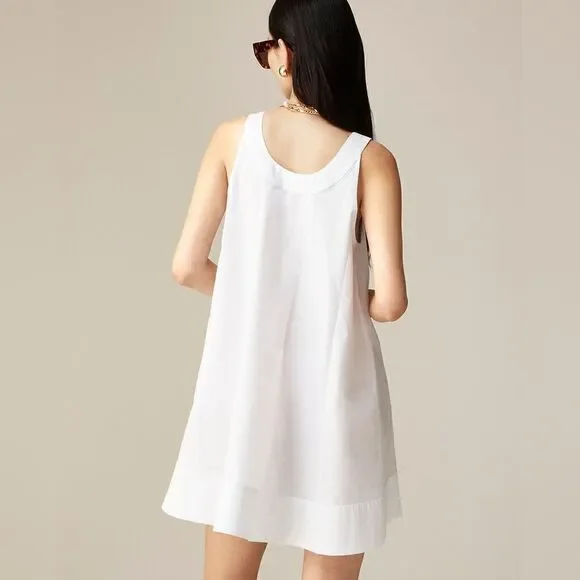 NWT J CREW Scoopneck shift dress in cotton poplin in white - Picture 6 of 8